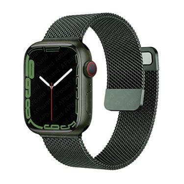 Imagem de SDUTIO para pulseira de relógio 44mm 40mm 38mm 42mm acessórios pulseira smartwatch loop magnético para i-Watch Serie 3 4 5 6 se 7 pulseira (cor: verde, tamanho: 42mm-44mm-45mm)