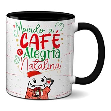 Imagem de Caneca Flork Natal Café Alegria Natalina Presente Criativo (Preta)