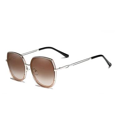 Imagem de Óculos de sol feminino estilo jovem lente polarizada gradiente design de luxo feminino elegante Lunette De Soleil, marrom gradiente, tamanho único