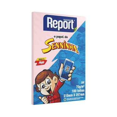 Imagem de Papel Sulfite A4 Report Senninha Rosa com 100 Folhas 75g