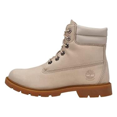 Imagem de Timberland Linden Woods Bota feminina impermeável com cadarço de 15 cm, Nobuck castanho claro, 35