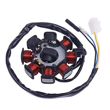 Imagem de Glixal GY6 49cc 50cc 80cc 100cc 8 polos bobinas de ignição dupla estator magnético para 139QMB 139QMA scooter chinês ATV Go-kart Buggy Engine Taotao Vento Icebear SUNL (corrente alternativa)