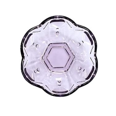 Imagem de (Roxo) - CHOOLD Vintage Romantic Glass Sakura Shape Heart Embossed Dessert Bowl Ice Cream Bowl Dish Bowl Trifle Bowl Salad Bowl