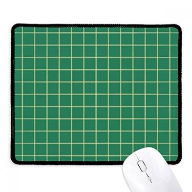 Imagem de Mousepad com padrão decorativo verde e branco, borda costurada, tapete de borracha para jogos