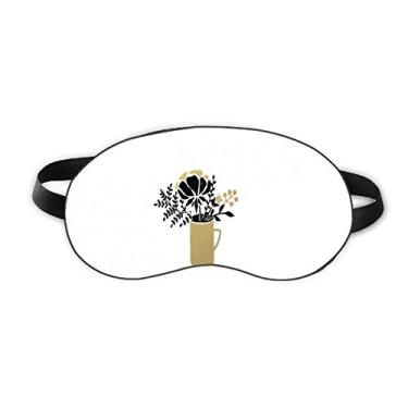 Imagem de Flower Leaves Vaso com citação dourada Protetor de olhos macio para noite