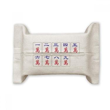 Imagem de Bolsa de linho de algodão tradicional chinesa com suporte de papel para lenços faciais de jogo Mahjong