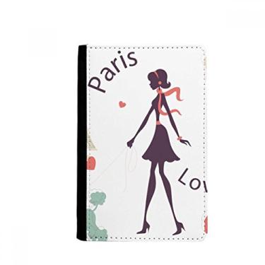 Imagem de Porta-passaporte da Torre Eiffel Paris Lady França Marco Notecase Burse capa carteira porta-cartões