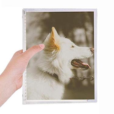 Imagem de Caderno de fotos de animais de estimação branco com folhas soltas e diário recarregável