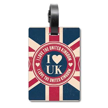 Imagem de I love The United Kingdom Union Jack UK Flag Bagcase Bag Tag Luggage Card Hanging Scutcheon Label