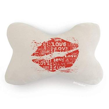 Imagem de DIYthinker Almofada de apoio de cabeça para decoração de pescoço para o dia dos namorados com lábios vermelhos