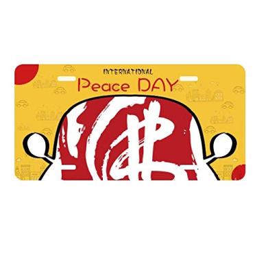 Imagem de DIYthinker Personagem vermelha da alfândega para placa de carro Decoração Dia da Paz