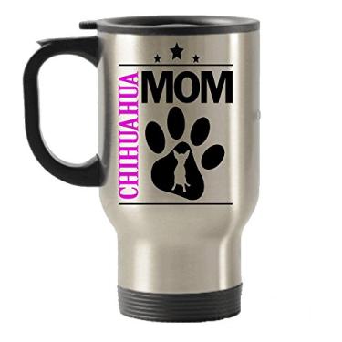 Imagem de Chihuahua Dad and Mom ideia de presente de aço inoxidável caneca isolada para viagem (Mom)