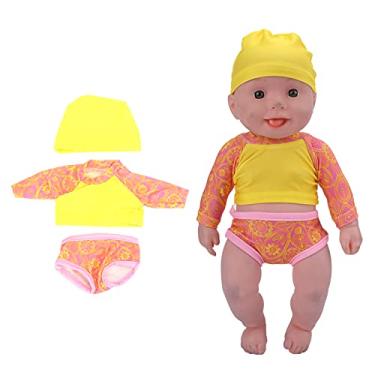 Imagem de Wosune Roupas de boneca, roupas de boneca de bebê Cultivate Imagination macio para boneca para brinquedo infantil (QD18-016 traje de banho laranja)