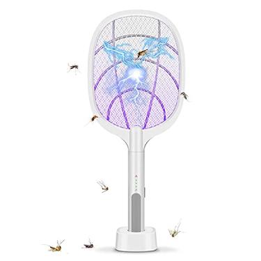 Imagem de Zapper 2 em 1, Mosquito Matador de Insetos, Mosquito Matador de Mosquitos, Lâmpada e Raquete, USB Swatter recarregável para rede elétrica doméstica e externa