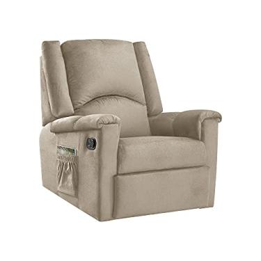 Imagem de Poltrona do Papai Decorativa Trigon Veludo Bege - Gran Belo