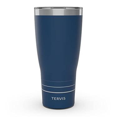Imagem de Tervis Copo de viagem Traveler revestido com pó de aço inoxidável com parede tripla mantém as bebidas frias e quentes, 850 g, azul de águas profundas