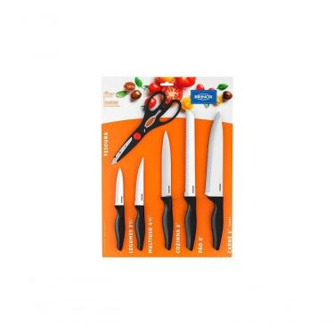 Imagem de Conjunto De Facas 6 Peças - Cross Brinox Preto Brinox