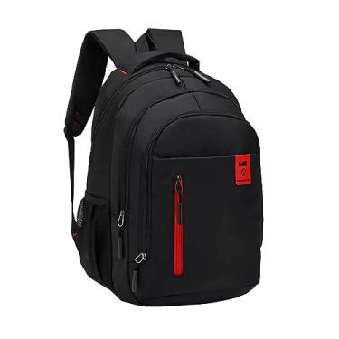 Imagem de Luke Sports Mochila Reforçada Notebook Preta, Três Bolsos Frontais Dois bolsos Laterias Tecido Anti-riscos