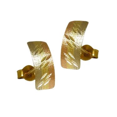 Imagem de Brinco Em Ouro 10k 416 3 Cores Estreito