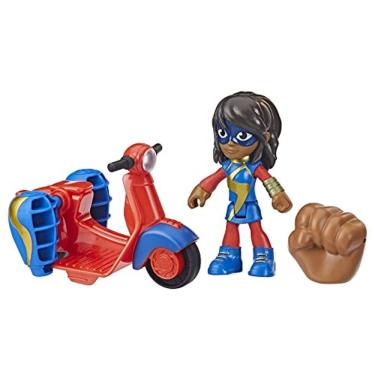Imagem de Boneca Marvel Ms. Marvel e moto Embiggen Bike Spidey e seus amigos incríveis, brinquedo 3+