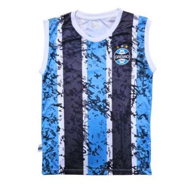 Imagem de Camiseta Infantil Grêmio Regata Listrada Oficial - Revedor