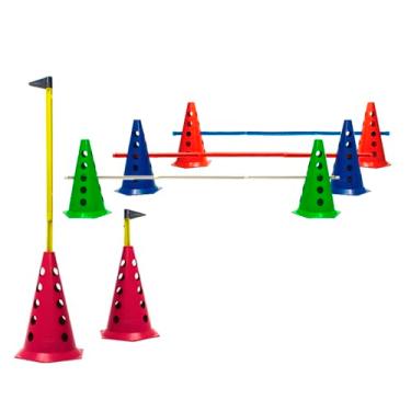 Imagem de 8 Cones Com 4 Barreiras E Sinalizador Agilidade Funcional