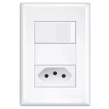 Imagem de CONJUNTO INTERRUP. 1 TECLA SIMPLES + TOMADA 10A EVIDENCE