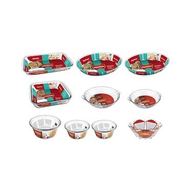 Imagem de Conjunto de Travessas Refratárias Marinex em Vidro - 10 Peças