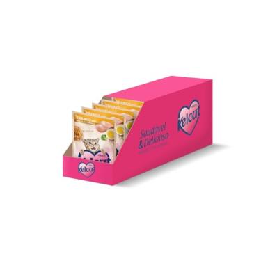 Imagem de Pack de Ração Úmida Gatos Kelcat Frango, Brócolis e Linhaça - 20 unidades 85g