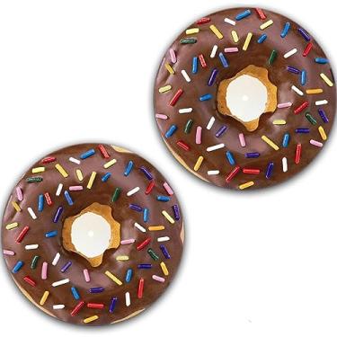 Imagem de DJ One Pair DJ Chocolate Donut Rosquinha Raspadinha de Vinil Memorabilia 18 cm Tapete deslizante Portablismo Gira-discos Tapete de DJ x2
