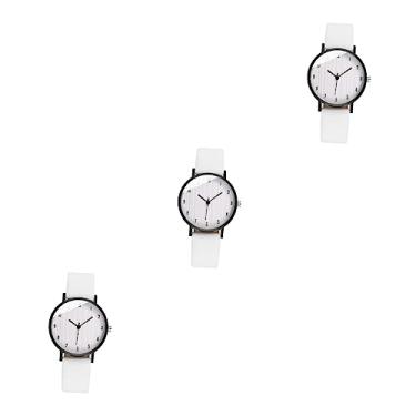 Imagem de VALICLUD 3 Pecas relógio de quartzo feminino relógio de presente Tiras elásticas relógios femininos relógios de pulso feminino relógio de pulso de fácil leitura relógio elegante simples
