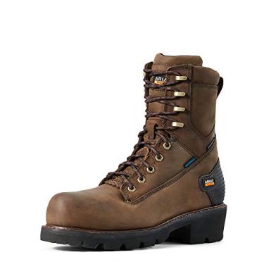 Imagem de Ariat Men's Powerline 8" H2O Composite Toe Work Boot, Oily Distressed Brown, 9.5 D US