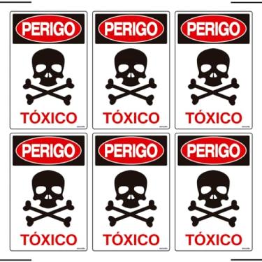 Imagem de Combo 6 Placas De Sinalização Perigo Tóxico 20x30 Ekomunike - S-209 F9e