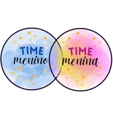 Imagem de Adesivo Colante Chá Revelação Menino E Menina 3x3 Kit 48 Un