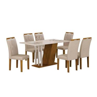 Imagem de Conjunto Sala de Jantar com 6 Cadeiras Miami  Yescasa Freijó/Off