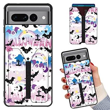 Imagem de JYCUHTCL Capa carteira para Google Pixel 7 Pro com suporte para cartão, design gótico, pastel, capa para celular para Pixel 7 Pro, capa carteira elástica para cartões de crédito, capa durável e fina à