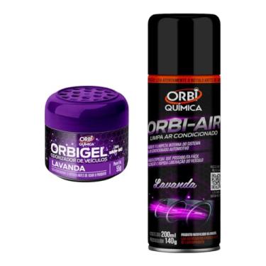 Imagem de Higienizador Limpa Ar Condicionado + Aromatizante | Cheirinho | Odorizador Automotivo Aroma Lavanda