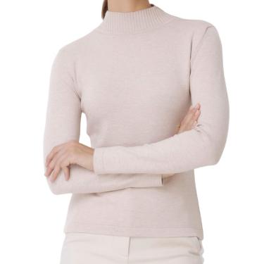 Imagem de Blusa Feminina Seiki Tricot Gola Alta Bege Areia - 83040