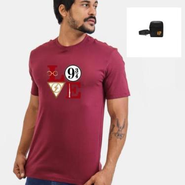 Imagem de Camiseta Masculina De Algodão+Shoulder-Coleção Filmes-Harry Potter - L