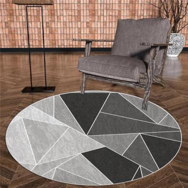 Imagem de Tapete redondo cinza para sala de estar, tamanho grande, antiderrapante, decoração de quarto infantil, cadeira suspensa, fiapos yx17, grátis 15,100cm, 39.3 pol.