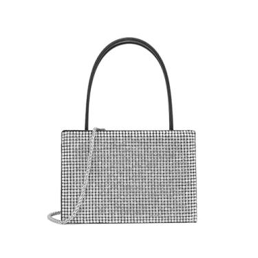 Imagem de Bolsa clutch feminina para noite bolsa nude bolsa luxuosa carteira de noiva com glitter multicolorido bolsas de strass, A