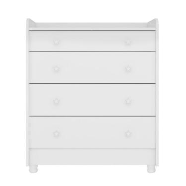 Imagem de Cômoda Infantil 4 Gavetas Doce Sonho com Trocador e Pés - Qmovi