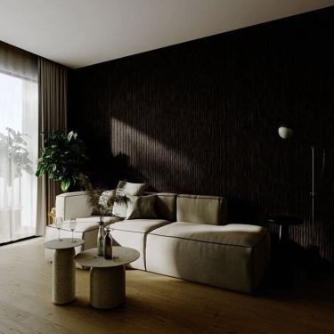 Imagem de Painel Ripado Flex Gold Fit Mdf Comum 18mm - 210cm X 270cm Ébano