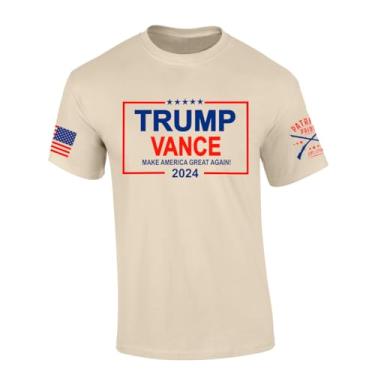 Imagem de Trenz Shirt Company Camiseta de manga curta com design vermelho e azul Trump Vance 2024 Make America Great Again, Arena, P