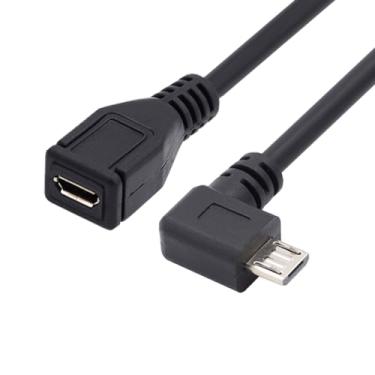 Imagem de chenyang Micro USB 2.0 5 pinos macho para fêmea 90 graus ângulo esquerdo cabo de extensão para tablet e telefone e extensão MHL e OTG