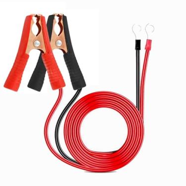 Imagem de 2 peças de clipes jacaré booster cabo jumper 50A-1.0 m 13 AWG clipes jacaré booster, para cabo jumper de carregamento de bateria de carro 12V/24V