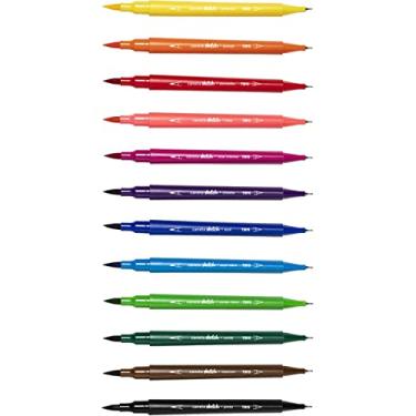 Imagem de Caneta Hidrocor, Sketch, Tris Summit, Ponta Dupla, 12 Cores