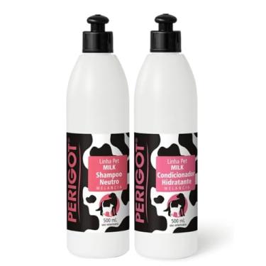 Imagem de Kit Shampoo Condicionador Neutro Milk Melancia 500ml Perigot Para Cães e Gatos