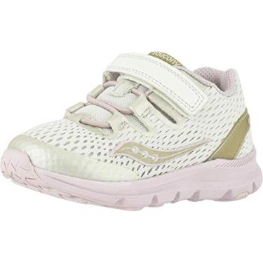 Imagem de Tênis infantil Saucony Baby Freedom Iso, Off White/Pink/Gold, 4 X-Wide Little Kid