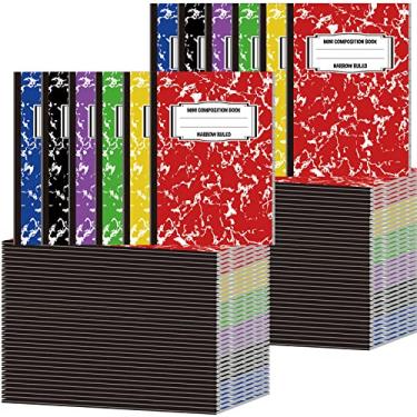 Imagem de Caderno de composição de mini cadernos de redação cadernos de mármore fofos diários pequenos cadernos para crianças escritório escolar universitário, 8,6 x 12,9 cm (48 peças)